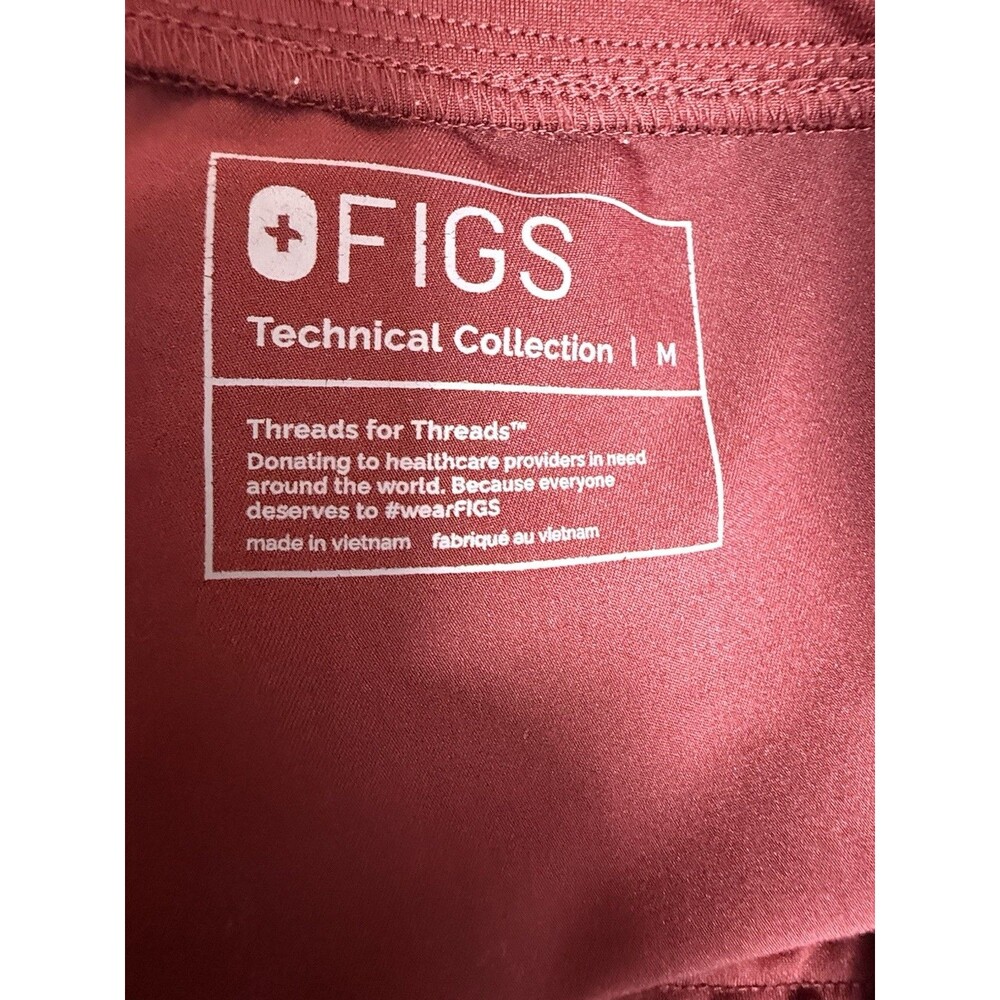 FIGS Zamora Jogger Burgundy Technical Collection Scrub Pants Size Med - Picture 6 of 8